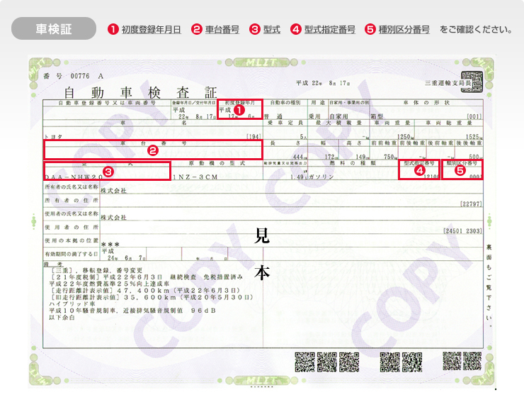 自動車検査証
