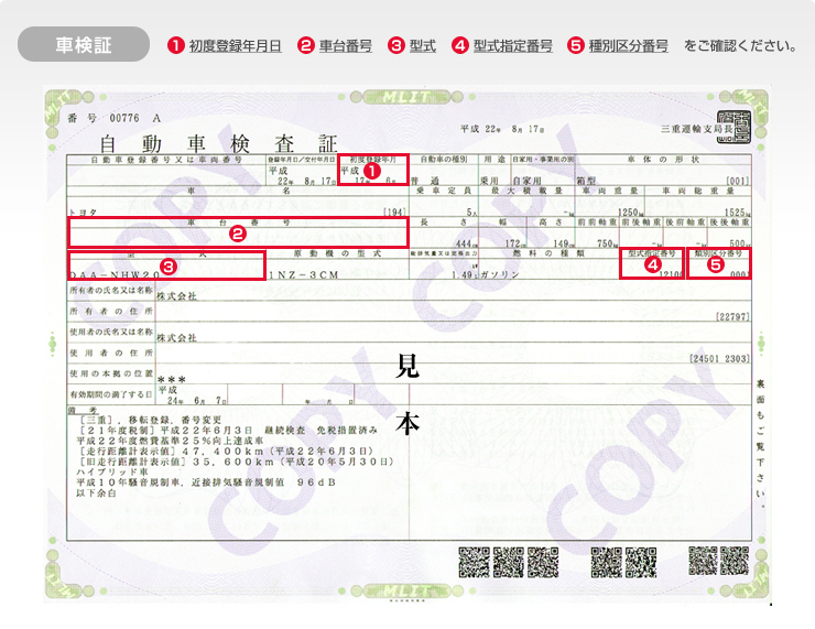 自動車検査証